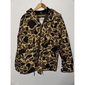 Vtg Trophy Club 4 In 1 Men Duck Camo Hunting Outdoor Jacket Size Med Hood HEAVY